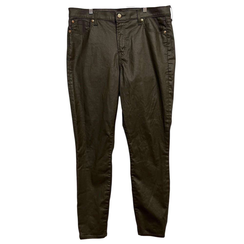 GAP Jeans Womens 33/16 Tall Brown Coated True Skinny Mid Rise Stretch